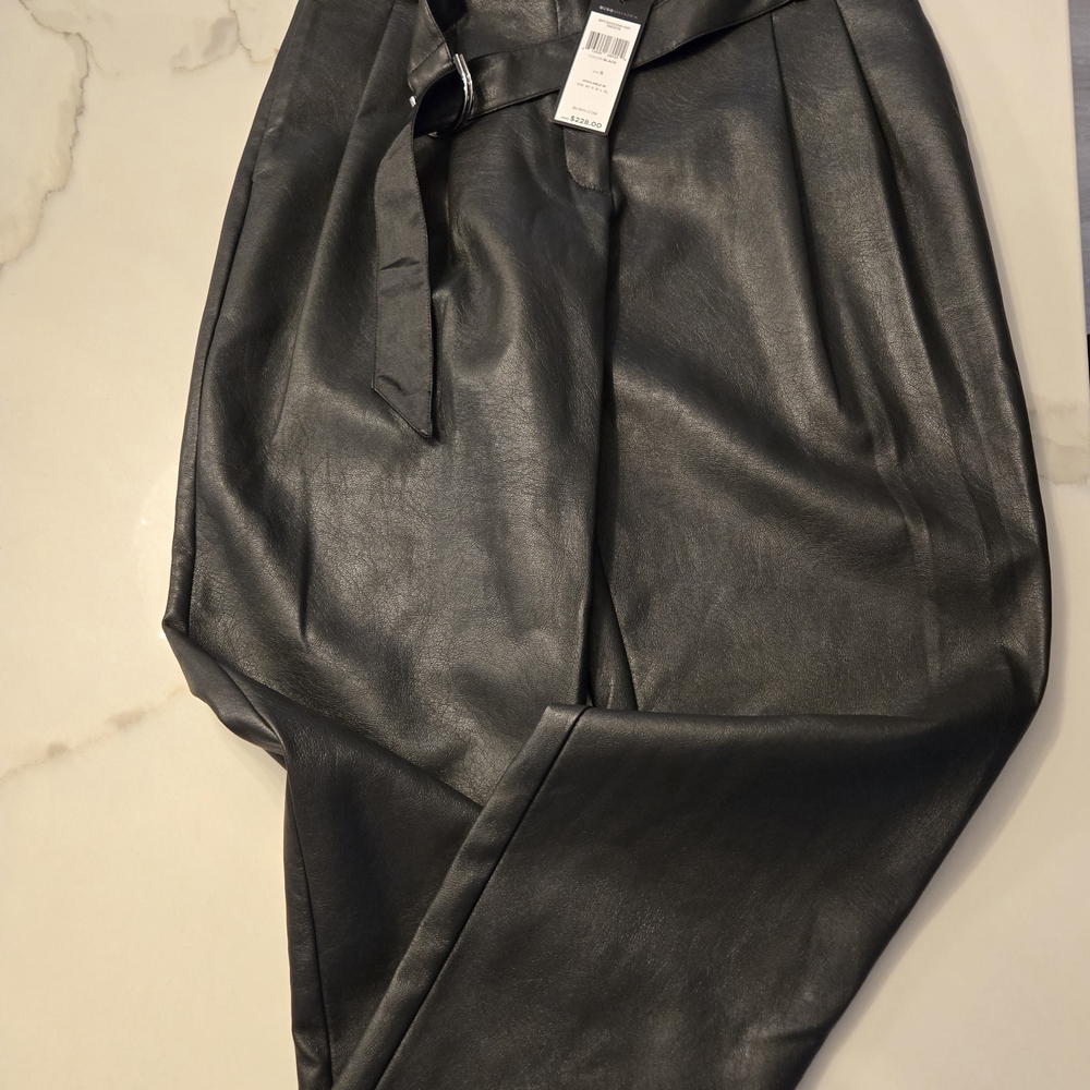 BCBGMaxAzria Black Leather-Style Pants